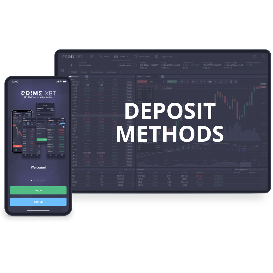 PrimeXBT deposit methods.